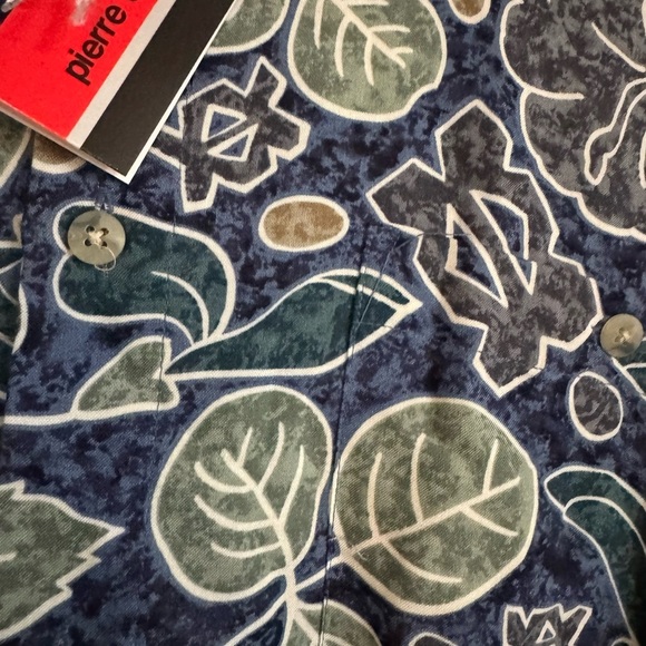 Pierre Cardin Blue and Green Casual Button Down Shirt - Picture 5 of 7